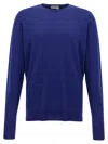 John Smedley "marcus" Crew Neck Sweater In Blue