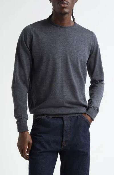 John Smedley Marcus Virgin Wool Crewneck Sweater In Gray