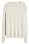 John Smedley Marcus Virgin Wool Crewneck Sweater In Grey Fleece