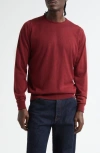 John Smedley Marcus Virgin Wool Crewneck Sweater In Red
