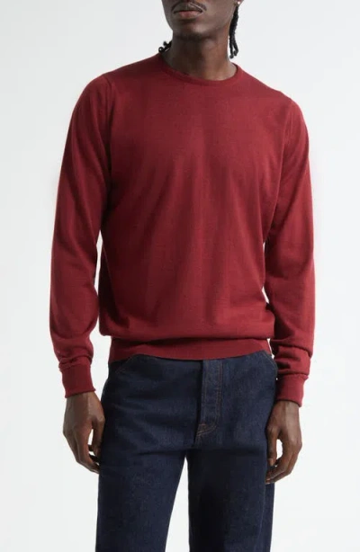 John Smedley Marcus Virgin Wool Crewneck Sweater In Red