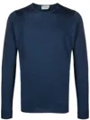 John Smedley Marcus Virgin Wool Crewneck Sweater In Blue