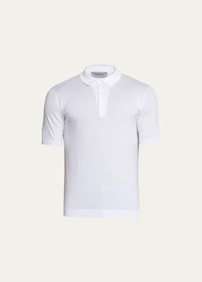 John Smedley Men's Adrian Cotton Polo Shirt In White