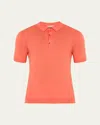 John Smedley Men's Adrian Polo Shirt In Sundown Orange