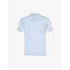 John Smedley Mens Blue Haze Payton Short-sleeved Wool-knit Polo Shirt