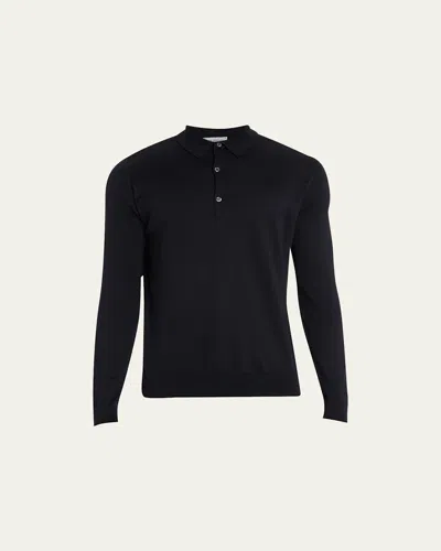 John Smedley Men's Bradwell Standard-fit Polo Shirt In Navy