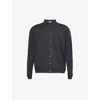 JOHN SMEDLEY JOHN SMEDLEY MEN'S CHARCOAL TIBOR BUTTON-DOWN COTTON KNITTED SHIRT