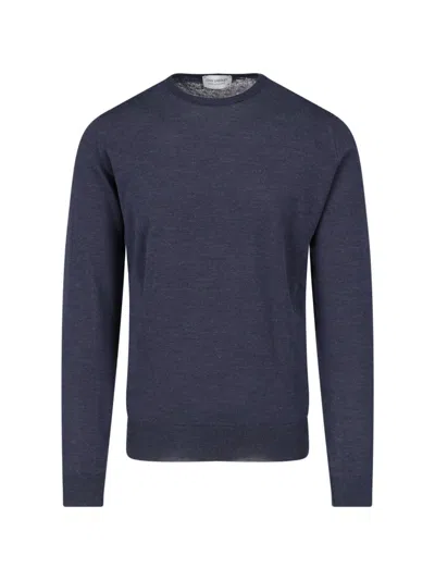 John Smedley Men's Crewneck Merino Wool Sweater In Gray