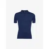 John Smedley Isis Fine Knit Cotton Polo Shirt In Blue