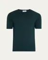 John Smedley Mens Rainforest Belden Crewneck Cotton-knit T-shirt Xxl In Green