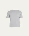 John Smedley Mens Lorca Welted T-shirt In Silver In Silver