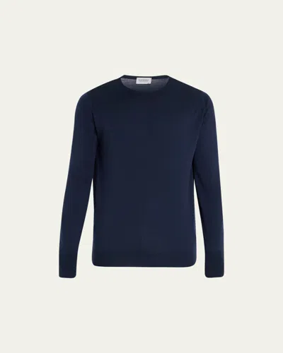John Smedley Men's Marcus Crew In Blue