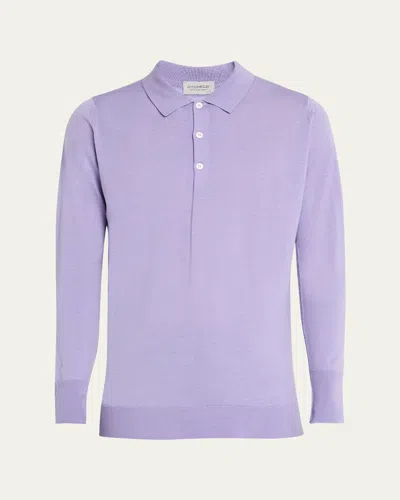 John Smedley Men's Polo Shirt In Cosmic Violet
