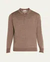 John Smedley Men's Dorset  Extra Fine Merino Wool Polo Shirt Grey In Mushroom