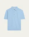 John Smedley Isis Fine Knit Cotton Polo Shirt Clothing In Sea Glass