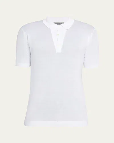 John Smedley Men's Roth Cotton Polo Shirt In White