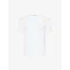 John Smedley Mens White Belden Short-sleeve Cotton Knitted T-shirt