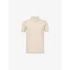 John Smedley Mens Almond Roth Regular-fit Cotton-piqué Polo Shirt Xl In Neutral