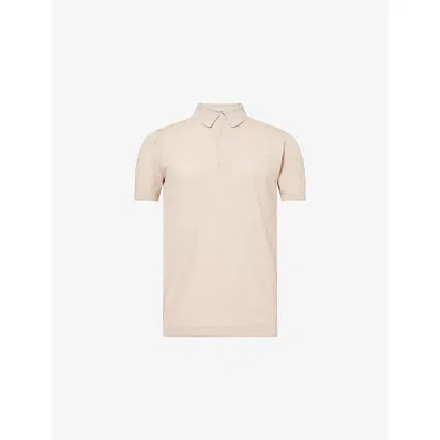John Smedley Mens Almond Roth Regular-fit Cotton-piqué Polo Shirt Xl In Neutral