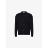 John Smedley Mens Black Tibor Button-down Cotton Knitted Shirt