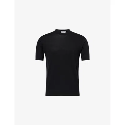 John Smedley Mens Black Torin Short-sleeve Cotton-jersey T-shirt