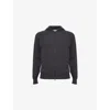 John Smedley Mens Zip-up Fine-knit Merino-wool Hoody Charcoal In Gray