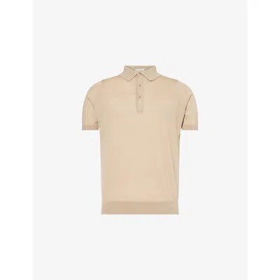 John Smedley Mens Flax Elias Short-sleeves Cotton And Cashmere Polo Shirt