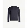 John Smedley Mens Lundy Crewneck Wool Jumper Hepburn Smoke Xxl In Gray