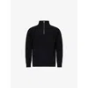John Smedley Mens Black High-neck Half-zip Cashmere-wool Pullover Xxl