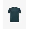 John Smedley Mens Rainforest Belden Crewneck Cotton-knit T-shirt Xxl In Blue