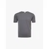 John Smedley Mens Charcoal Belden Short-sleeve Cotton Knitted T-shirt In Charcoal
