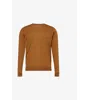 John Smedley Mens Lundy Crewneck Wool Jumper Keats Bronze In Brown