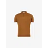 John Smedley Mens Keats Bronze Payton Short-sleeved Wool-knit Polo Shirt Xxl
