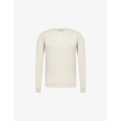John Smedley Mens Grey Fleece Lundy Wool Jumper Xxl In Grey Fleece