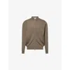 John Smedley Mens Mansfield Green Baseball-collar Long-sleeve Wool Knitted Jacket Xxl