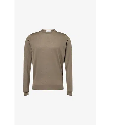 John Smedley Mens Lundy Crewneck Wool Jumper Mansfield Green