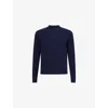 John Smedley Mens Crewneck Knitted Cashmere And Wool Jumper Midnight Xxl In Blue