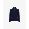 John Smedley Mens Midnight High-neck Knitted Cashmere And Wool Jumper Xxl In Blue