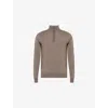 John Smedley Mens Mushroom Tapton Mock-turtleneck Wool Jumper