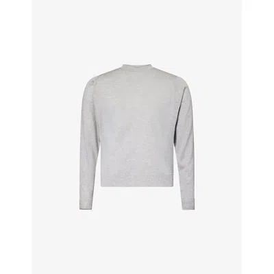 John Smedley Mens Nimbus/snw  X Bill Nighy Crew-neck Merino Wool Jumper In Gray
