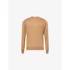 John Smedley Mens Crewneck Knitted Merino-wool Jumper Nutmeg Xxl In Brown