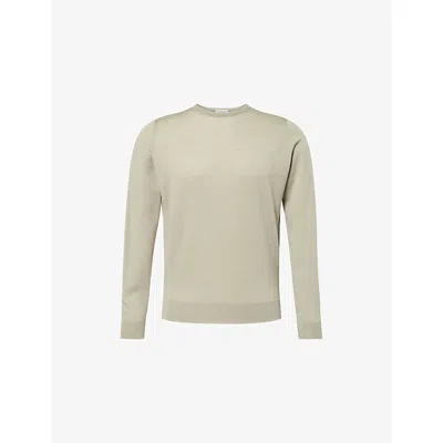 John Smedley Mens Thistle Dew Lundy Crewneck Merino-wool Jumper In Multi