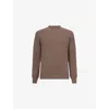 John Smedley Mens Crewneck Knitted Cashmere And Wool Jumper Toast In Brown