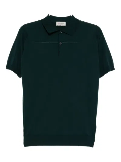 John Smedley Merino Polo Shirt In Green