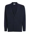 John Smedley Autry Merino Wool Cardigan In Blue