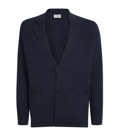 John Smedley Merino Wool Autry Jacket In Blue