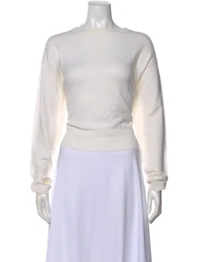 Pre-owned John Smedley Merino Wool Bateau Neckline Sweater In White