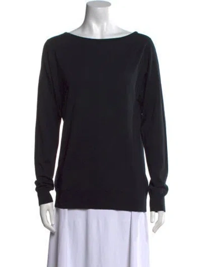 Pre-owned John Smedley Merino Wool Bateau Neckline Sweatshirt W/ Tags In Black