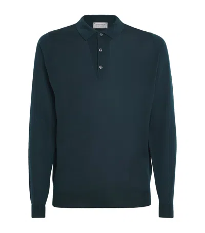 John Smedley Merino Wool Belper Polo Shirt In Green