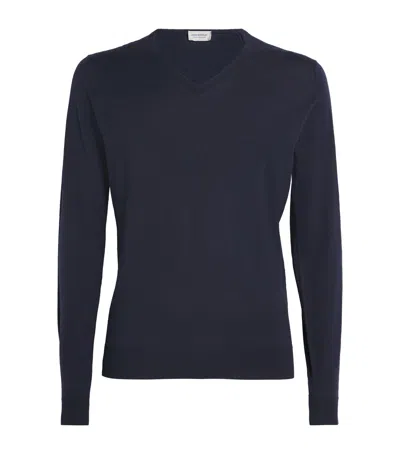 John Smedley Merino Wool Blenheim Sweater In Blue